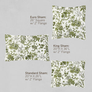 Jardin Toile Cotton Percale Pillow Sham