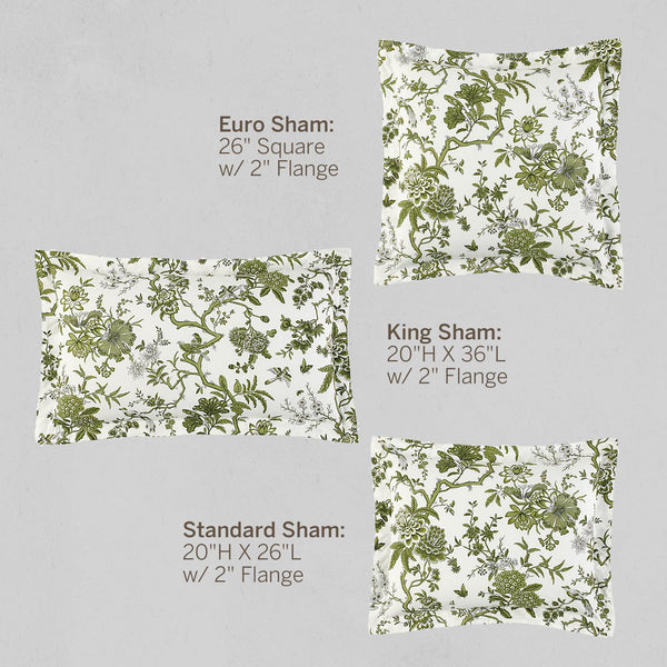 Jardin Toile Cotton Percale Pillow Sham