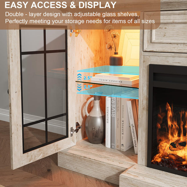 70" Fireplace TV Stand with 36" Electric Fireplace