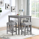 5-Piece Counter Height Dining Set with 4 Upholstered Bar Stools