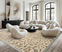 Hand-Tufted Leopard Print Wool Area Rug – Tan & Brown, Multiple Sizes