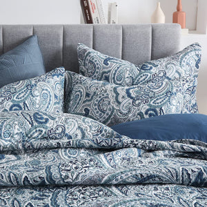 Paisley Cotton Quilt Set – 3-Piece Reversible Bedspread
