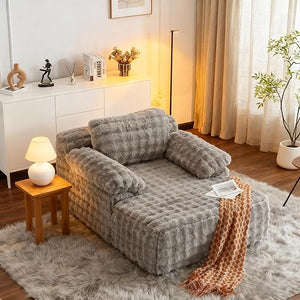 Oversized Bubble Fleece Chaise Lounge Chair