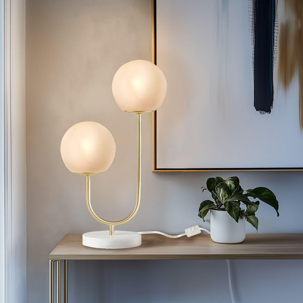 Dual Globe Frosted Glass Table Lamp