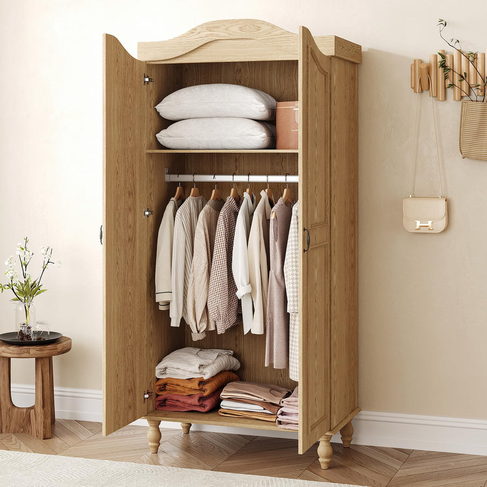 Arched Armoire Wardrobe Closet with 2 Doors