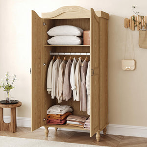 Arched Armoire Wardrobe Closet with 2 Doors