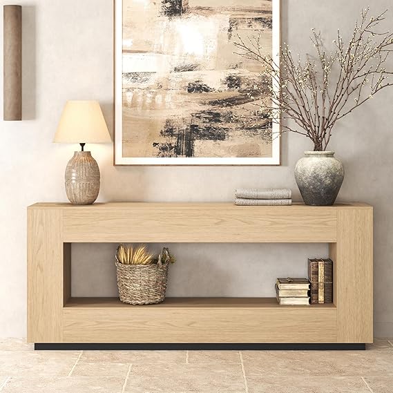 78-Inch Extra Long Console Table with Storage Shelf