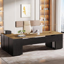 L-Shaped Executive Desk with File Drawers & Cabinet