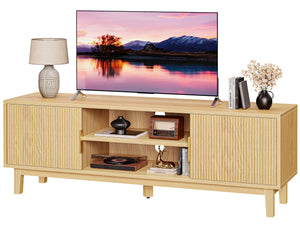 54" Fluted TV Stand with Cabinets & Adjustable Shelf