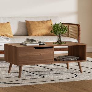 Coffee Table with Drawer & Open Shelf