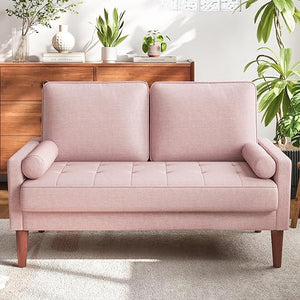 2-Seat Loveseat Sofa with Solid Wood Legs