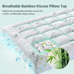Cooling Memory Foam Mattress Topper with Bamboo Cover