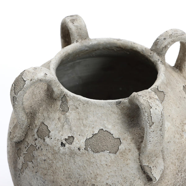 Rustic Terracotta Ceramic Vase with Handles