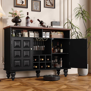 45" Wine Bar Cabinet with Wine Rack & Glass Holder