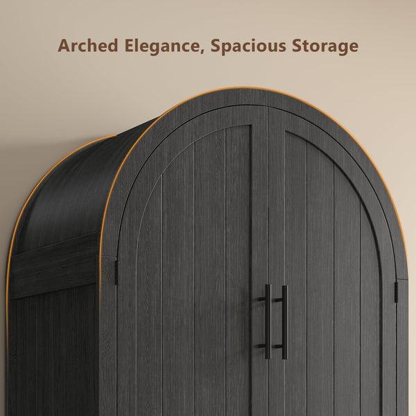 71" Arched Pantry Cabinet with Adjustable Shelves & Drawer