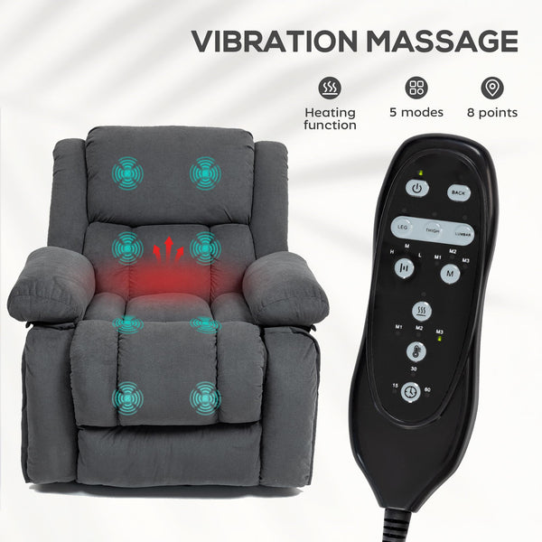 Power Lift Recliner Chair with Massage, Heat & USB Port – Gray