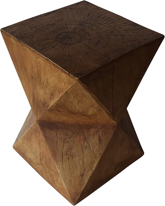 Concrete Accent Side Table – Twisted Hourglass Design
