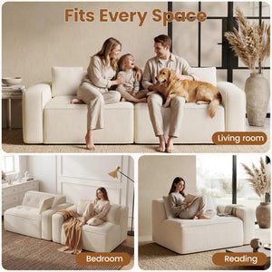 100" Cloud Boneless Loveseat Sofa – Chenille, 2-Seater