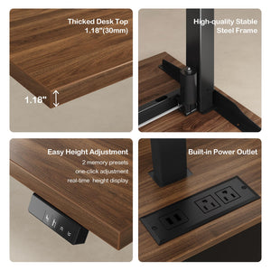 63-Inch L-Shaped Electric Standing Desk with File Cabinet & Privacy Panel