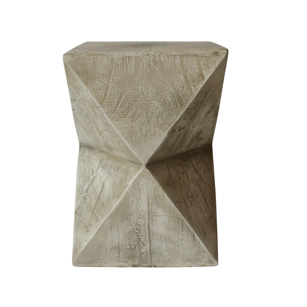 Concrete Hourglass Accent Side Table