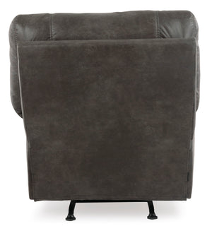 Faux Leather Manual Rocker Recliner – Gray