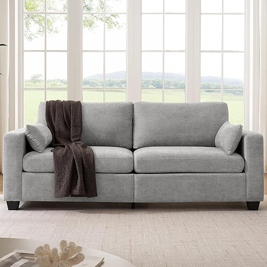 Modern Corduroy Loveseat Sofa with Removable Cover & Spring Cushions
