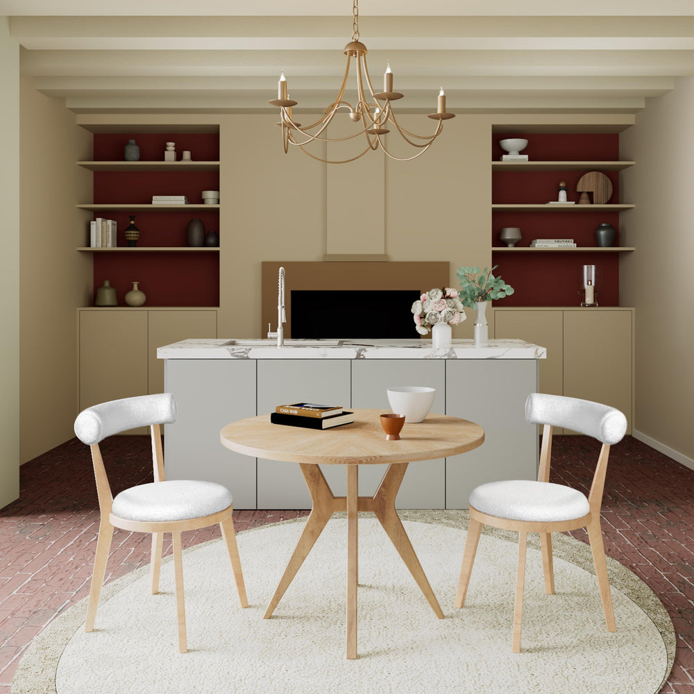 Round Dining Table Set with 2 Chairs