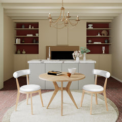 Round Dining Table Set with 2 Chairs