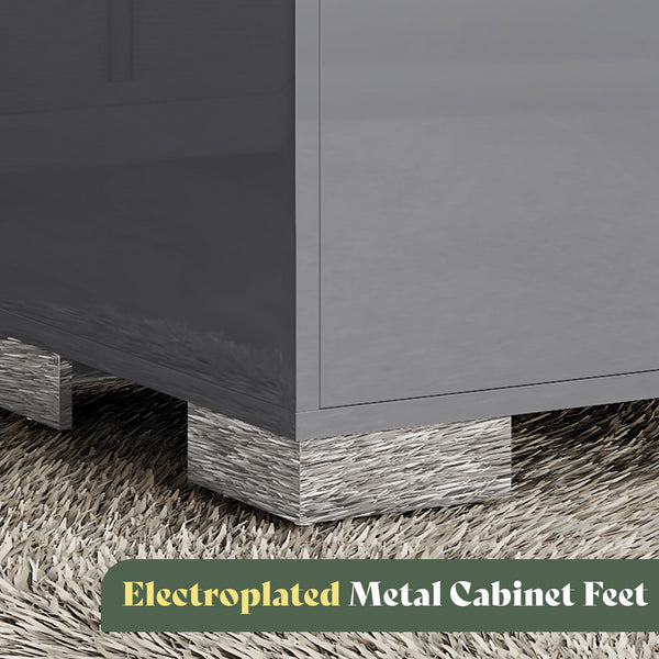 3-Piece Bedroom Set with 6-Drawer Dresser & 2 Nightstands, Grey