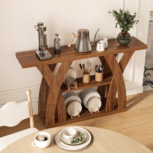 55-Inch 3-Tier Console Table with Storage