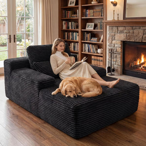 67" Oversized Corduroy Boneless Lounge Chair