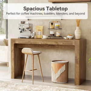 63" Rectangular Bar Table, Counter Height Pub Dining Table