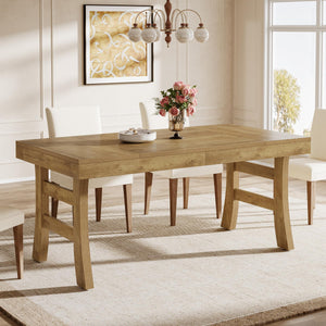63-Inch Rectangular Dining Table for 4–6 People — Light Brown