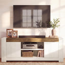 Farmhouse TV Stand with Storage Cabinets — 58" or 70" Media Console