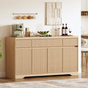 57" Fluted Buffet Cabinet with Storage – Sideboard Credenza with Drawers & Doors
