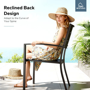 Stackable Metal Outdoor Patio Dining Chairs