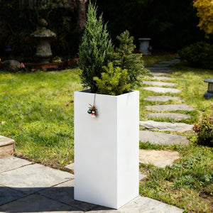 Tall Metal Outdoor Planter Box with Removable Shelf