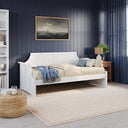 Twin Size Solid Wood Daybed with Curved Beadboard Back