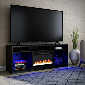Fireplace TV Stand with LED Lights & Electric Heater – Fits TVs up to 65"
