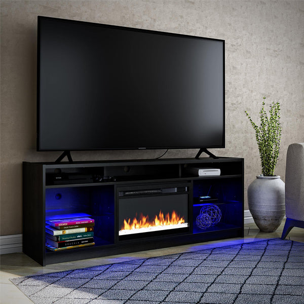 Fireplace TV Stand with LED Lights & Electric Heater – Fits TVs up to 65"