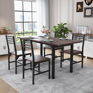 Extendable Dining Table Set with 4 Chairs for 4–6 People
