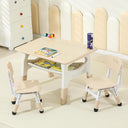 Height-Adjustable Kids Table and 2 Chairs Set