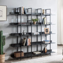 Triple Wide 5-Tier Industrial Bookshelf