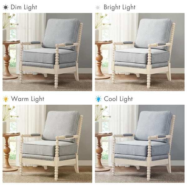 Bobbin Accent Armchair | Open-Back Spindle | Upholstered Seat