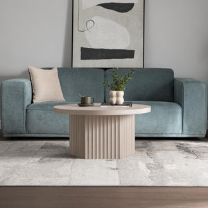 Round Fluted Coffee Table with Storage