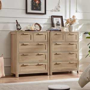 5-Drawer Farmhouse Wood Dresser with Deep Drawers