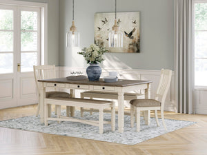 Antique White Upholstered Dining Chair Set of 2