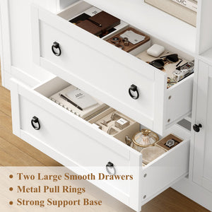 71 Inch Tall Bookcase with Doors and Drawers