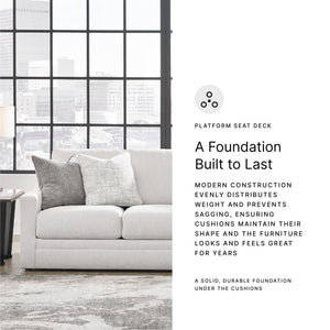 Contemporary Light Gray Sofa with Accent Pillows