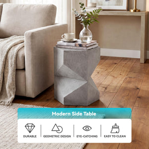 MgO Concrete Hexagonal Outdoor Side Table